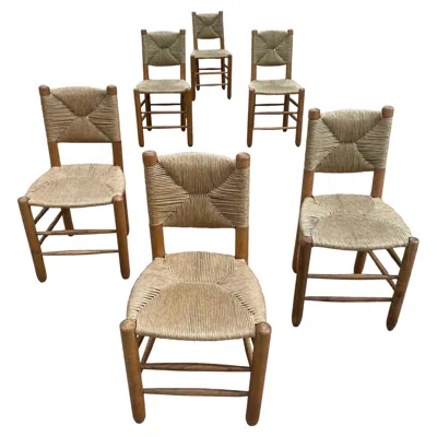 Pre-owned Charlotte Perriand "bauche" Chairs 1940 In Brown