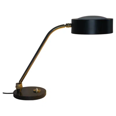 Pre-owned Charlotte Perriand Brass Table Lamp, Model Jumo 900, By Yves Jujeau, Pierre And André Monique 1970s In Black