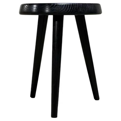 Pre-owned Charlotte Perriand Cerused Oak Stool In The Style Of  In Brown
