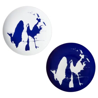 Pre-owned Charlotte Perriand Charlotte Prerriand Set Of Two Flat Neige Plates For Cassina In Gray