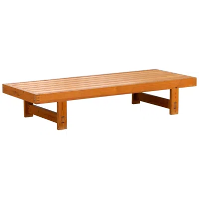 Pre-owned Charlotte Perriand Daybed Or Table Massive Pine Wood 1968 Les Arcs France Attr.  In Brown