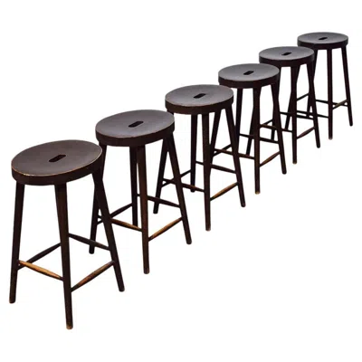 Pre-owned Charlotte Perriand Early Mid-20th Century Rustic French Artist Stools In Brown