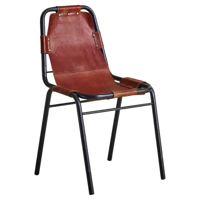 Pre-owned Charlotte Perriand French 'les Arcs' Cognac Leather Chair Attributed To , 1970s In Brown