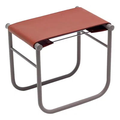 Pre-owned Charlotte Perriand Lc9 Stool, Leather And Steel By Cassina In Brown