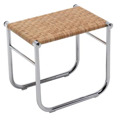 Pre-owned Charlotte Perriand Lc9 Stool, Rattan And Metal By Cassina In Brown