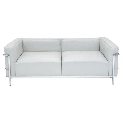 Pre-owned Charlotte Perriand Leather Lc3 Grand Confort Sofa By Le Corbusier & C. Perriand For Cassina (1/2) In Gray