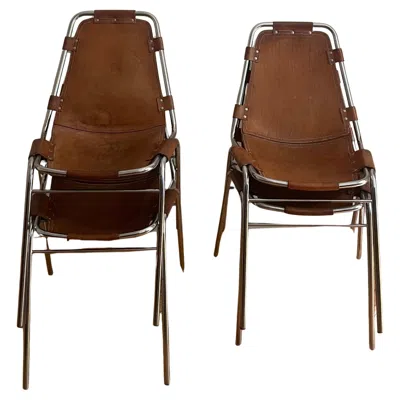 Pre-owned Charlotte Perriand Les Arcs Chairs By  In Brown