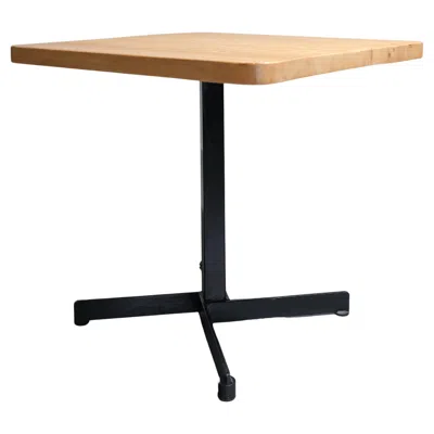 Pre-owned Charlotte Perriand Les Arcs Side Table C.1960s Pine And Metal In Brown