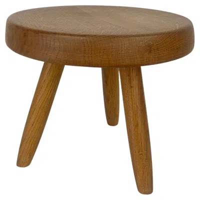 Pre-owned Charlotte Perriand Mid-century Low Berger Stool In Ash  Steph Simon Paris, 1950s In Brown