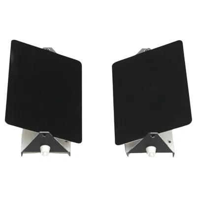 Pre-owned Charlotte Perriand Mid-century Modern  Mod. Cp1 Pair Of Black French Sconces