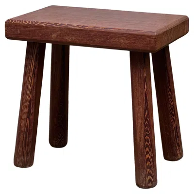 Pre-owned Charlotte Perriand Modernist Belgian Massive Wenge Stool In The Taste,  1950/60's In Brown