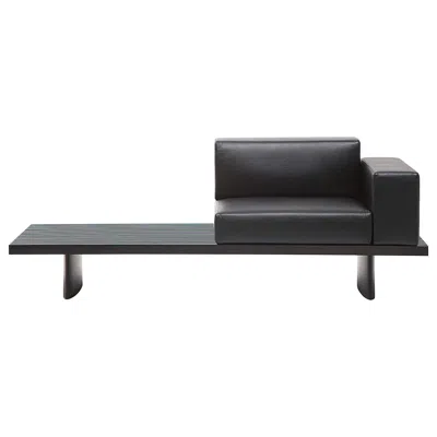 Pre-owned Charlotte Perriand Refolo Modular Sofa, Wood And Black Leather By Cassina