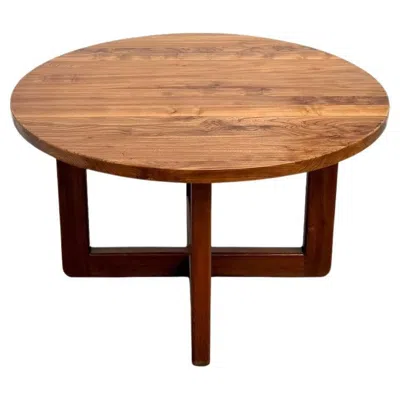 Pre-owned Charlotte Perriand Round Solid Elm Dining Table From The 1950s-60s In Brown