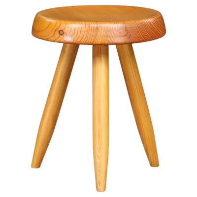 Pre-owned Charlotte Perriand Sculptural Ash Stool In The Style Of  “berger”, France 1970s In Brown