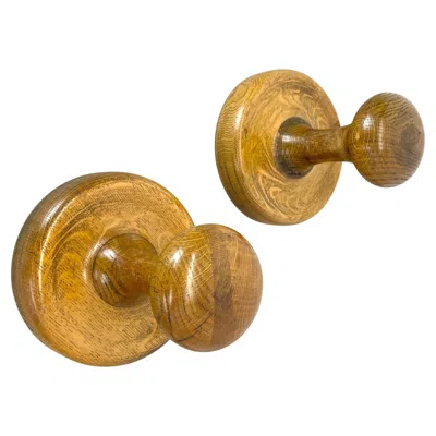 Pre-owned Charlotte Perriand Set Of 2 Wardrobe Hook Coat Rack Elements Chapo Perriand Style, France, 1970s In Brown