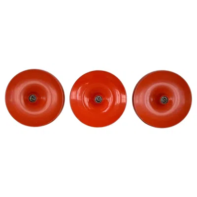 Pre-owned Charlotte Perriand Set Of 3 Disc Wall Sconce Of Flush Mount Lights In The  Style In Red