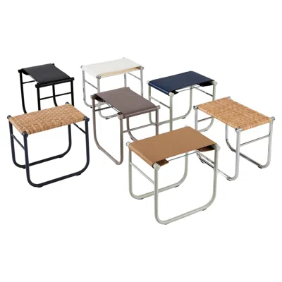 Pre-owned Charlotte Perriand Set Of Seven Stools Model 9 Tabouret For Cassina In Brown