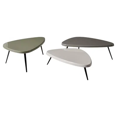 Pre-owned Charlotte Perriand Set Of Three Mexique Outdoor Low Table For Cassina In Gray