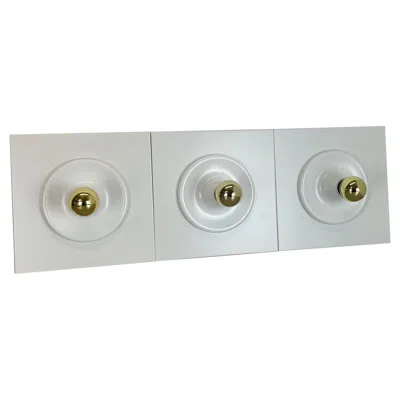 Pre-owned Charlotte Perriand Set Of Three White Space Age Cubic Wall Lights, Germany, 1980s