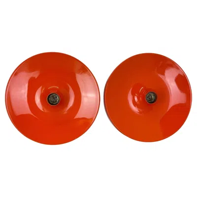 Pre-owned Charlotte Perriand Set Of Two  Style Disc Wall Light By Staff, Germany 1970s In Red