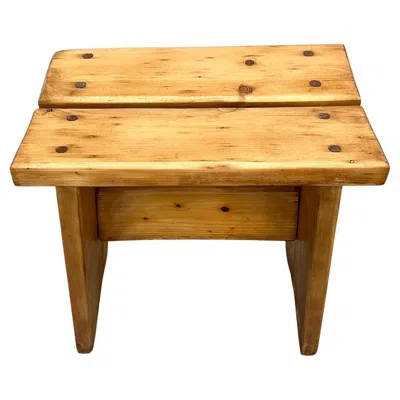 Pre-owned Charlotte Perriand Solid Wood Stool, Crafted In The 1950s-70s, In The Style Of . In Brown