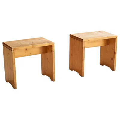 Pre-owned Charlotte Perriand , Stools, Pine, France, 1960s In Brown