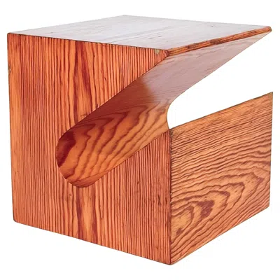 Pre-owned Charlotte Perriand Style. Sculptural Side Table In Pine Wood, France, 1970s In Brown