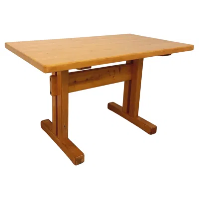 Pre-owned Charlotte Perriand Table À Manger Rectangulaire  Les Arcs Vintage Pin Années 70 In Brown