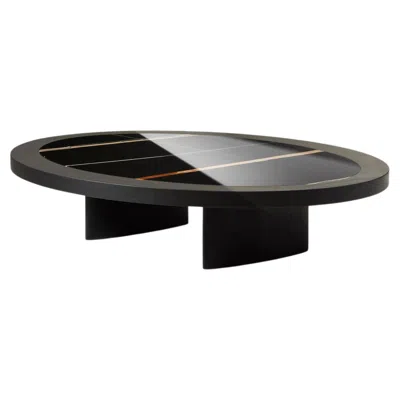 Pre-owned Charlotte Perriand Table Monta In Black Wood And Marble By  For Cassina