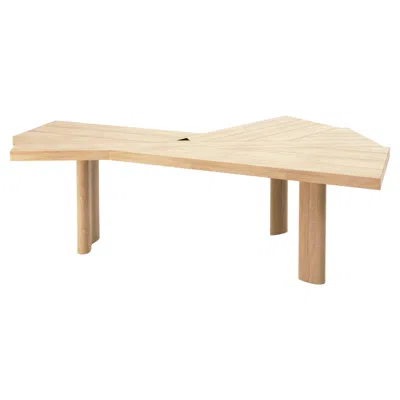 Pre-owned Charlotte Perriand Ventaglio Natural Oak Work Table For Cassina In Brown