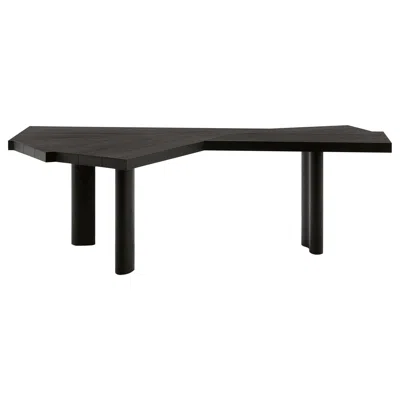 Pre-owned Charlotte Perriand Ventaglio Wood Stained Black Table By Cassina