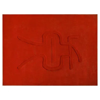 Pre-owned Charlotte Perriand Vérité Rug By Cassina, Hand-knotted Wool, Italy In Red