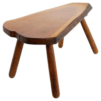 Pre-owned Charlotte Perriand Vintage Brutalist Coffee Table / Side Table In Solid Wood - 1960s In Brown