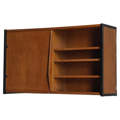 Pre-owned Charlotte Perriand Wall Mounted Cabinet In The Style Of , France, 1950s In Brown