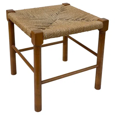 Pre-owned Charlotte Perriand Wood And Rope Mid-century Stool, France 1950's In Brown
