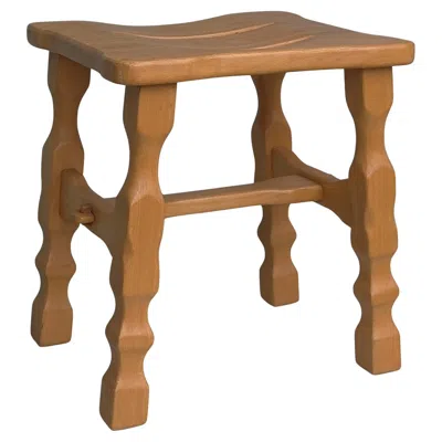 Pre-owned Charlotte Perriand Wooden Mid-century Modern Craftsman Stool, France 1960's In Brown