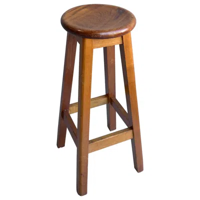 Pre-owned Charlotte Perriand Wooden Stool In Style Of , France, 1950's In Brown