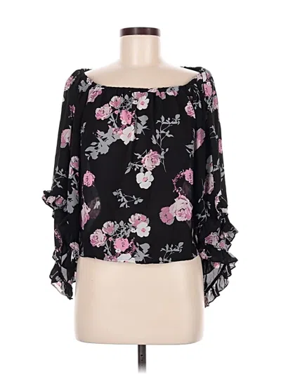 Pre-owned Charlotte Russe 3/4 Sleeve Blouse In Black