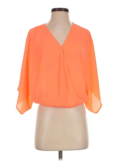 Pre-owned Charlotte Russe 3/4 Sleeve Blouse In Orange