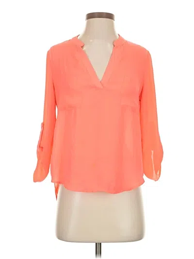 Pre-owned Charlotte Russe 3/4 Sleeve Blouse In Orange