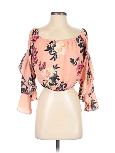Pre-owned Charlotte Russe 3/4 Sleeve Blouse In Pink