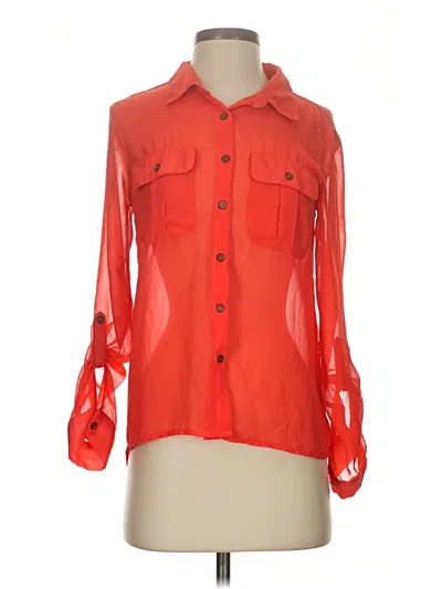 Pre-owned Charlotte Russe 3/4 Sleeve Blouse In Red