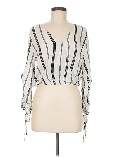 Pre-owned Charlotte Russe 3/4 Sleeve Blouse In Silver