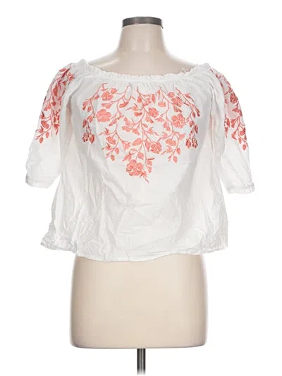 Pre-owned Charlotte Russe 3/4 Sleeve Blouse In White