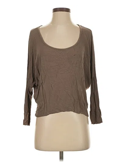 Pre-owned Charlotte Russe 3/4 Sleeve T-shirt In Brown