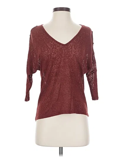 Pre-owned Charlotte Russe 3/4 Sleeve T-shirt In Burgundy