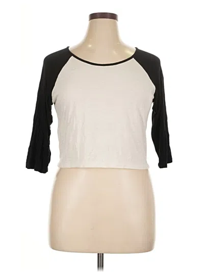 Pre-owned Charlotte Russe 3/4 Sleeve T-shirt In Ivory