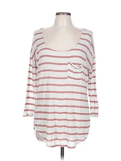 Pre-owned Charlotte Russe 3/4 Sleeve T-shirt In White