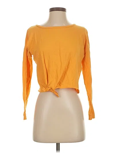 Pre-owned Charlotte Russe 3/4 Sleeve T-shirt In Yellow
