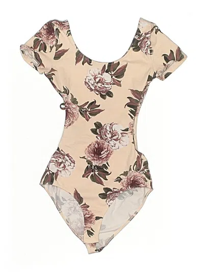 Pre-owned Charlotte Russe Bodysuit In Tan